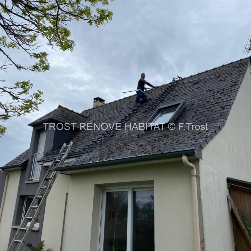 hydrofuge toiture - maison - toit échelle