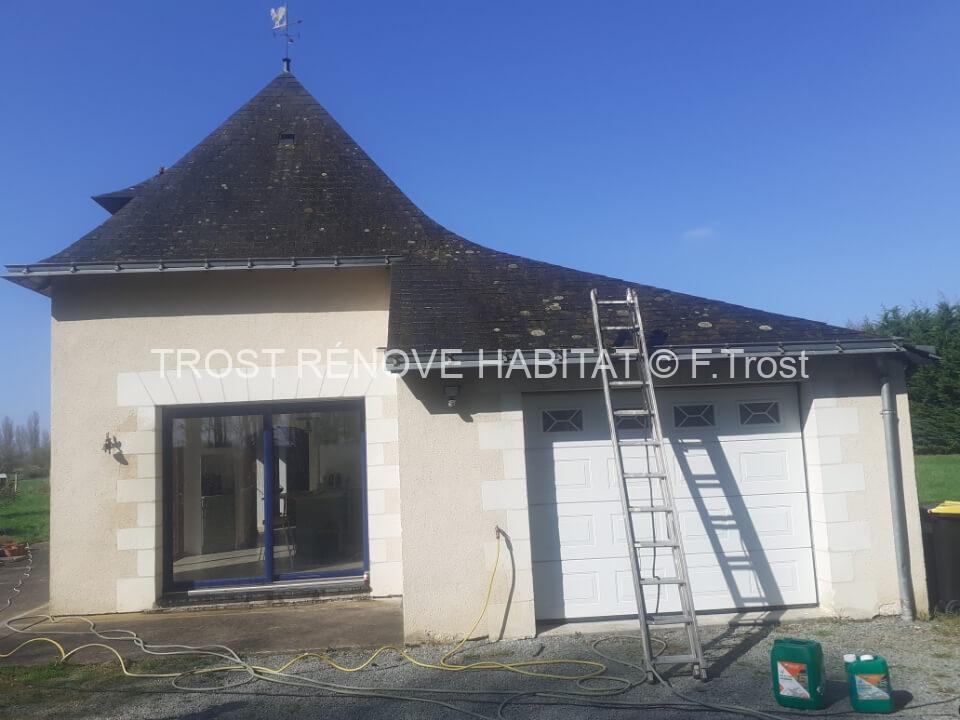 Toiture traitement anti-mousse
