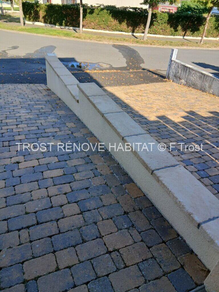 Nettoyage terrasse en pavé et muret